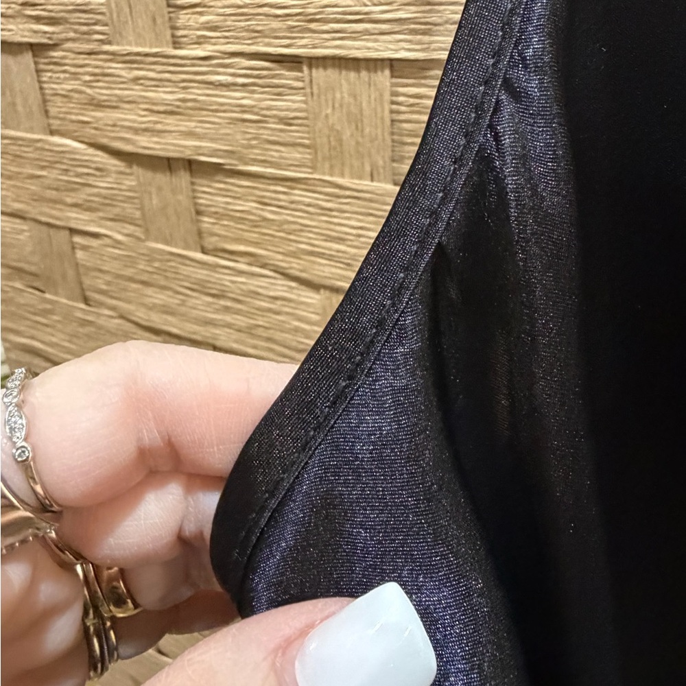 BEBE NWOT SATIN COWL NECK SLIP MIDI DRESS size M Quiet Luxury Minimalist - Picture 4 of 5
